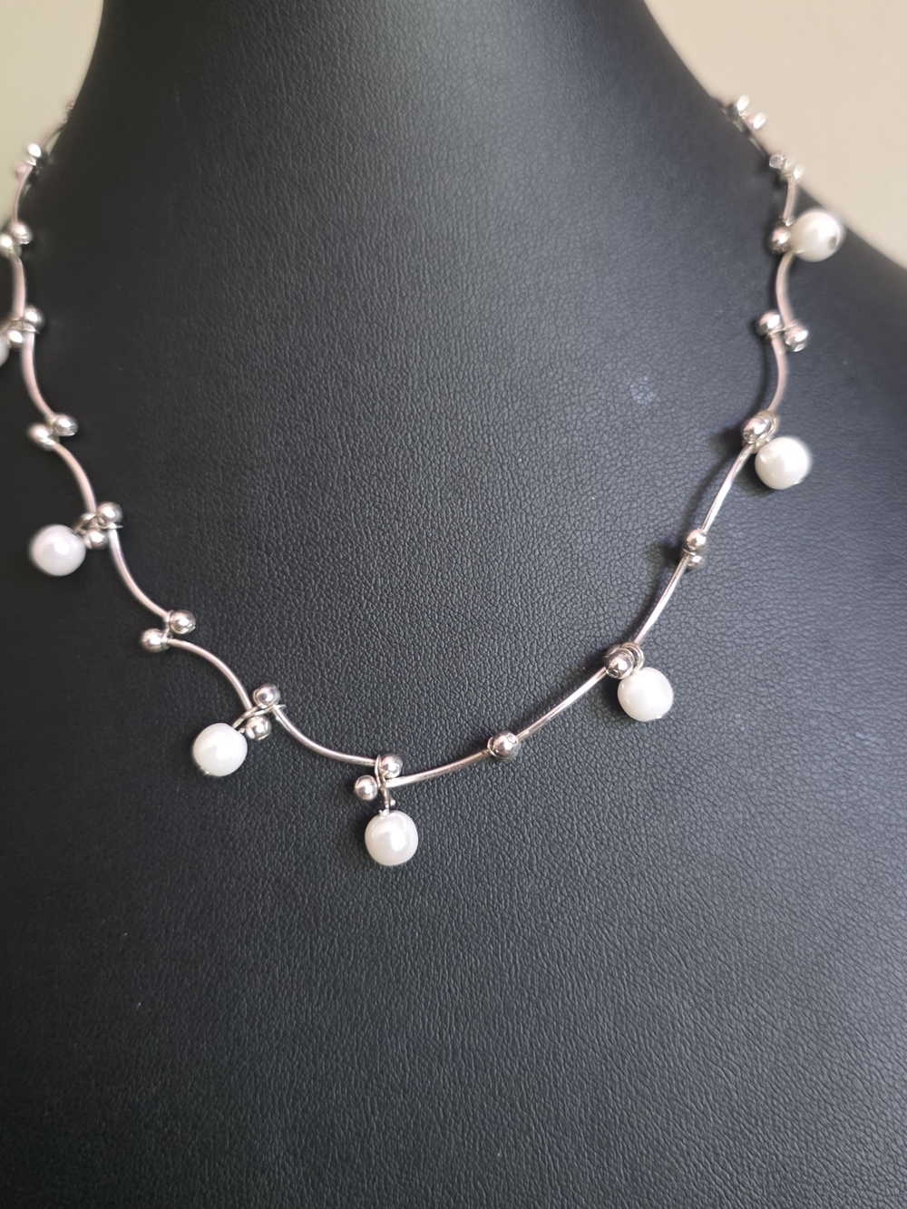 Elegant White Pearl Drop Necklace - Modern.Airy. Minimalist. Delicate.